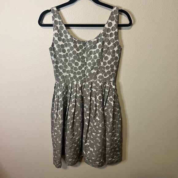 Corey Lynn Calter Anthropologie Silver Polka Dot A-Line Dress Size 4 - Picture 4 of 5